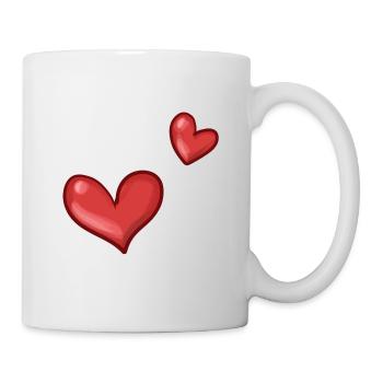 zwei rote herzen herz - Tasse - Weiß - Rechts