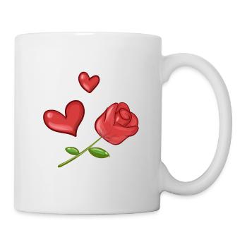 Red Rose Hearts Heart Symbol Flower - Mug - white - Right
