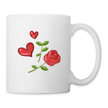 Symbole de la plante à fleurs rouges à deux cœurs - Mug blanc - blanc - Droite