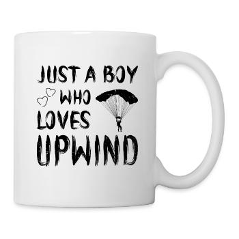 Just A Boy Who Loves Upwind Paraglider Parachute S - Tasse - Weiß - Rechts