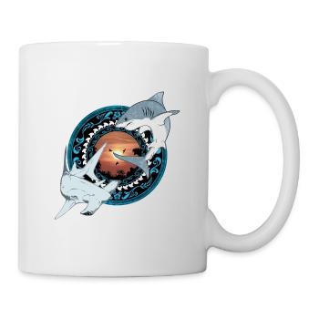 Hammerhai Weißer Hai Hawaiianisch - Tasse - Weiß - Rechts