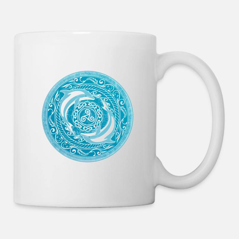 Keltische Delfine - Tasse - Weiß
