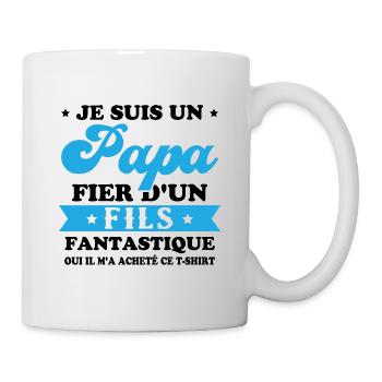 Je suis un papa fier d'un fils, Cadeau papa - Mug blanc - blanc - Droite