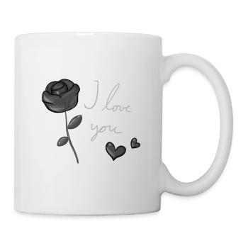 ich liebe dich blume herzen - Tasse - Weiß - Rechts