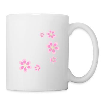 Pink Flowers Pattern Shape Plant - Mug - white - Right