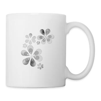 flower pattern gray shape flower - Mug - white - Right