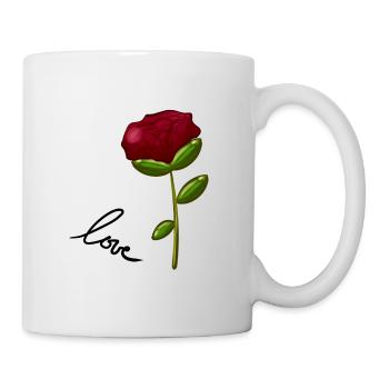 rote blume symbol natur - Tasse - Weiß - Rechts