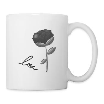 Grey flower symbol nature - Mug - white - Right