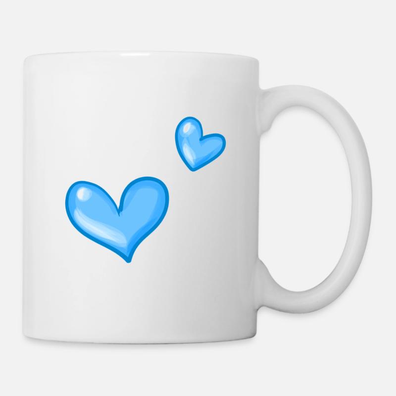 zwei blaue herzen herz - Tasse - Weiß