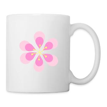 Fleur rose en forme de fleur - Mug blanc - blanc - Droite