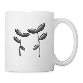 Symbole de plante feuilles grises - Mug blanc - blanc - Droite