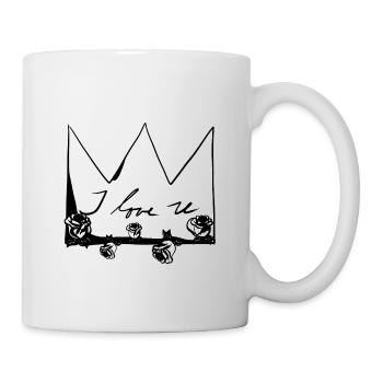 Grey crown Roses flowers I love you - Mug - white - Right