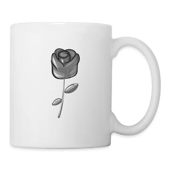 Symbole de plante à fleur grise rose - Mug blanc - blanc - Droite