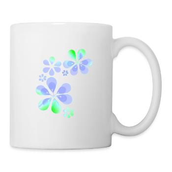 Forme de motif de fleur violette vert - Mug blanc - blanc - Droite