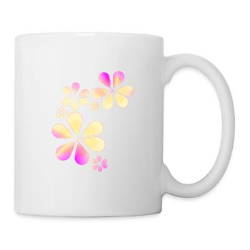 yellow flowers pattern shape flowers - Mug - white - Right