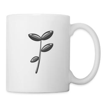 Symbole de la plante nature feuilles grises - Mug blanc - blanc - Droite