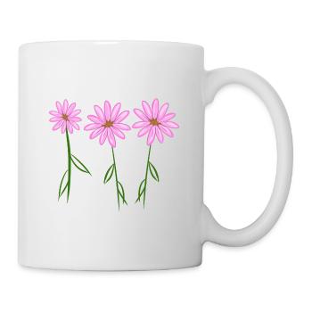 Trois plantes à fleurs roses - Mug blanc - blanc - Droite