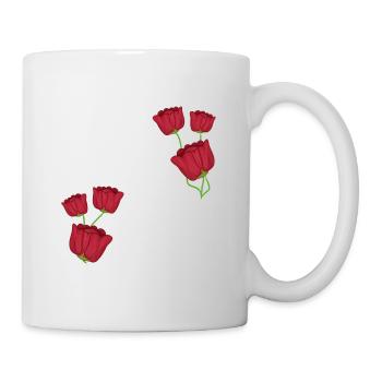Pattern Red Rose Flowers - Mug - white - Right
