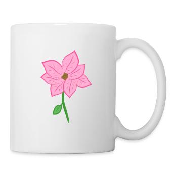 Pink flower symbol flower nature - Mug - white - Right