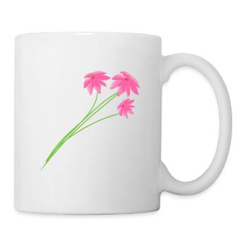 Symbole des trois fleurs roses - Mug blanc - blanc - Droite