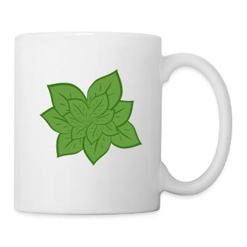 Leaves green natural - Mug - white - Right