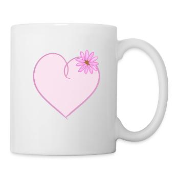 herz blume lila rosa - Tasse - Weiß - Rechts