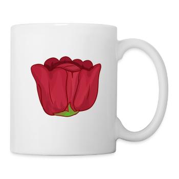 blüte rote rose symbol - Tasse - Weiß - Rechts