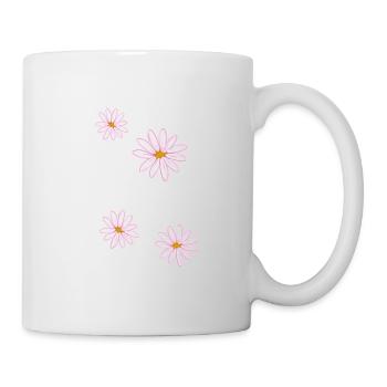 rosa blumen muster blüten symbol - Tasse - Weiß - Rechts