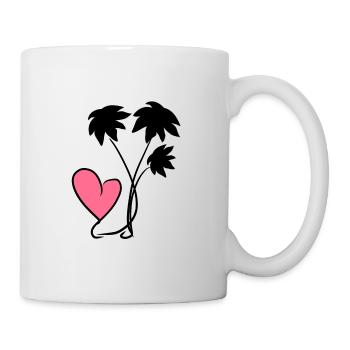 herz rosa blumen pflanzen - Tasse - Weiß - Rechts