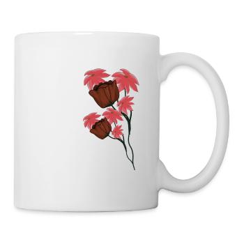 Red Flowers Pattern Plant Symbol - Mug - white - Right