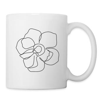 Fleur dessinée à la main - Mug blanc - blanc - Droite