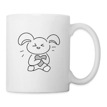 Bunny Teddy Animal Cute Heart symbol - Mug - white - Right