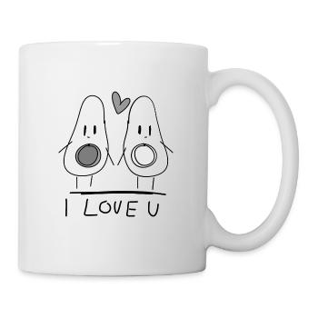 ich liebe dich Avocado pärchen Essen - Tasse - Weiß - Rechts