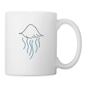 Jellyfish symbol sea animal blue - Mug - white - Right