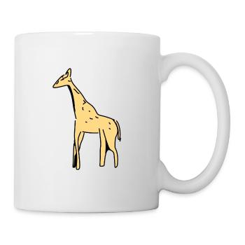 girafe symbole mammifère animal jaune dessin animé - Mug blanc - blanc - Droite