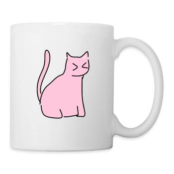 Katze Tier symbol Haustier rosa - Tasse - Weiß - Rechts