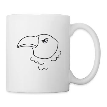adler vogel tier kopf symbol cartoon - Tasse - Weiß - Rechts