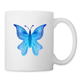 schmetterling blau symbol insekt tier flügel - Tasse - Weiß - Rechts