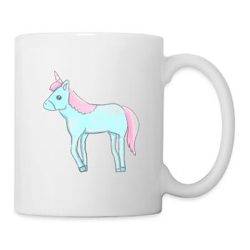 Einhorn Tier Symbol Fantasie blau - Tasse - Weiß - Rechts