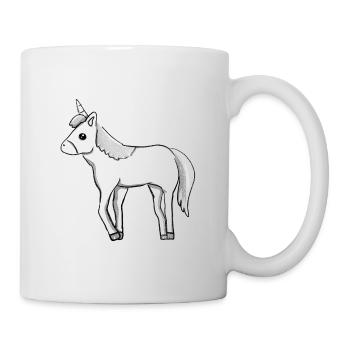 Einhorn tier symbol Fantasie cartoon - Tasse - Weiß - Rechts