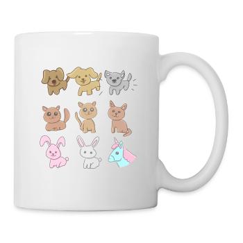 Animaux Symboles Mignons Chiens Chats Animal Love - Mug blanc - blanc - Droite