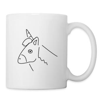 Symbol Einhorn Tier Kopf - Tasse - Weiß - Rechts