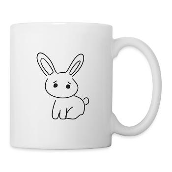 Hase Tier Symbol cartoon - Tasse - Weiß - Rechts