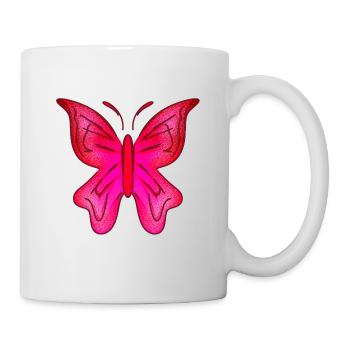 Butterfly Pink Symbol Insect Animal Glitter - Mug - white - Right
