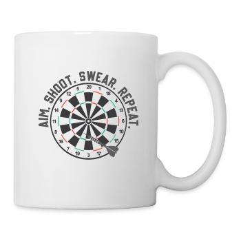 Dart & Bier Lustiger Darts Spruch - Tasse - Weiß - Rechts