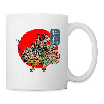 Sabre Guerrier Samouraï Art Japonais Victoire Kanji - Mug blanc - blanc - Droite