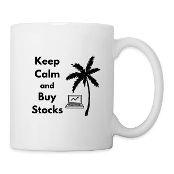 Restez calme et achetez des actions - Mug blanc - blanc - Droite