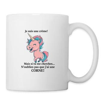 Licorne texte noire - Mug blanc - blanc - Droite