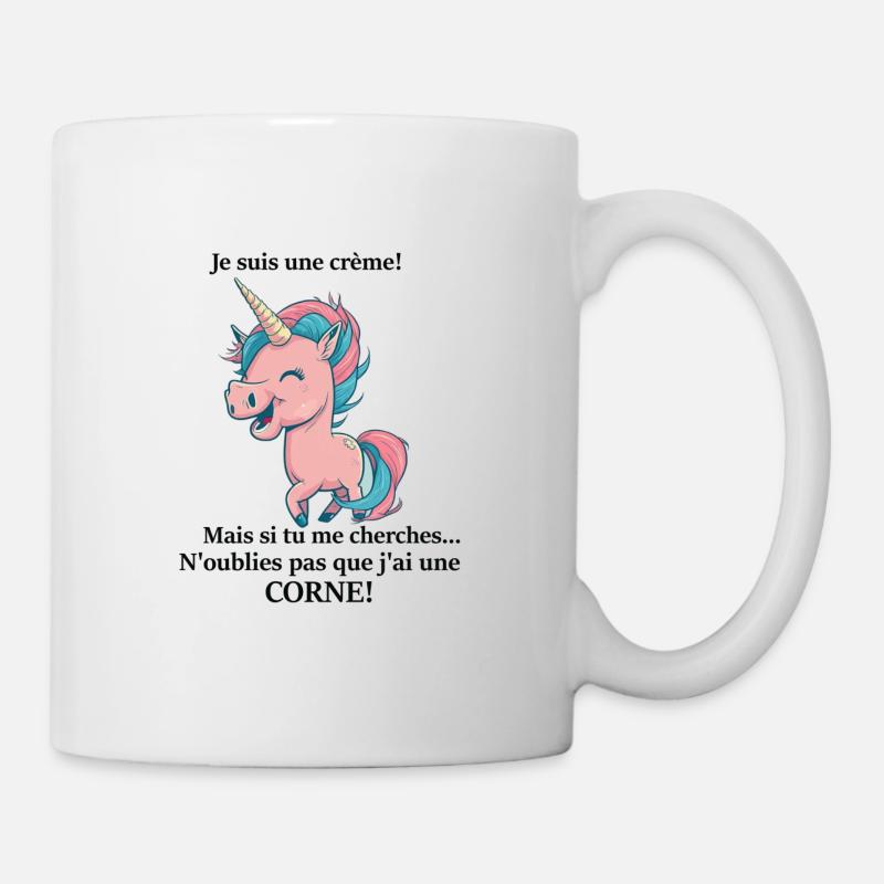 Licorne texte noire - Mug blanc - blanc