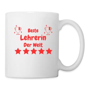 Beste Lehrerin der Welt - Tasse - Weiß - Rechts